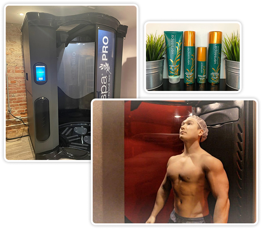 Person using tanning bed